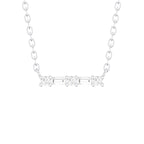 0.12 Carat Mixed Diamond Bar Necklace in 14K White Gold