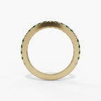 Emerald & Diamond Birthstone Band