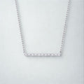 0.17 Carat Milgrain Diamond Bar Necklace in 14K White Gold