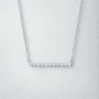 0.17 Carat Milgrain Diamond Bar Necklace in 14K White Gold