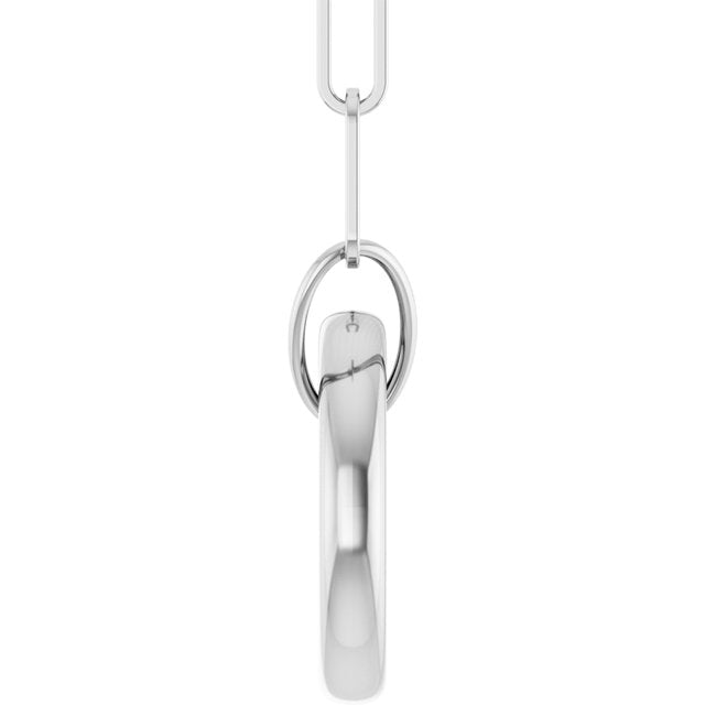 Sterling Silver Circle Charm 18" Necklace