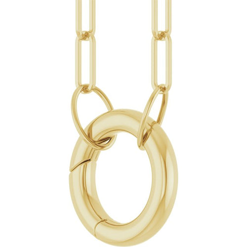 14K Yellow Circle Charm 18" Necklace