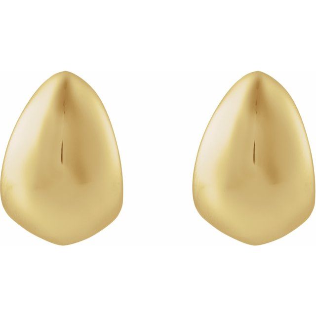 14K Yellow Electroform Teardrop Earrings