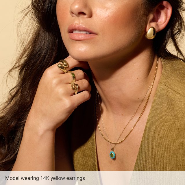 14K Yellow Electroform Teardrop Earrings