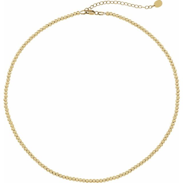 14K Yellow Gold-Filled 3 mm Bead 16" Necklace