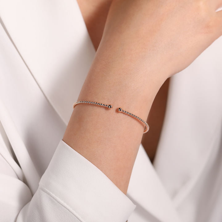 Pre-owned | 14K Rose Gold Bujukan Split Bangle