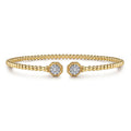Pre-owned | 14K Yellow Gold Bujukan Diamond Hexagon Split Bangle