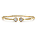 Pre-owned | 14K Yellow Gold Bujukan Diamond Hexagon Split Bangle