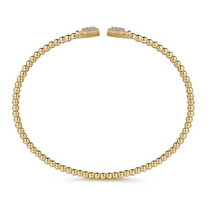 Pre-owned | 14K Yellow Gold Bujukan Diamond Hexagon Split Bangle