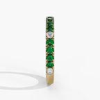 Emerald & Diamond Birthstone Band