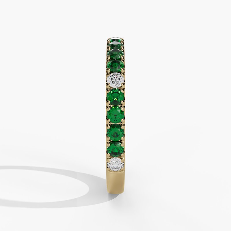 Emerald & Diamond Birthstone Band