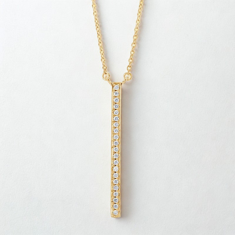 "Y" Vertical Diamond Necklace 14KY 0.15 ct