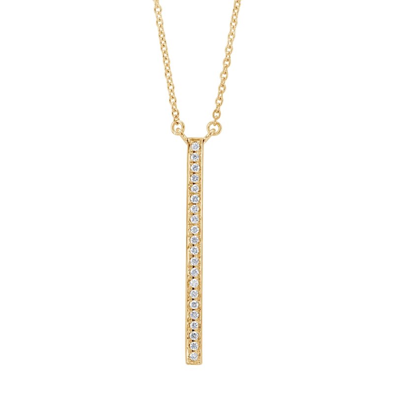 "Y" Vertical Diamond Necklace 14KY 0.15 ct