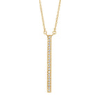 "Y" Vertical Diamond Necklace 14KY 0.15 ct