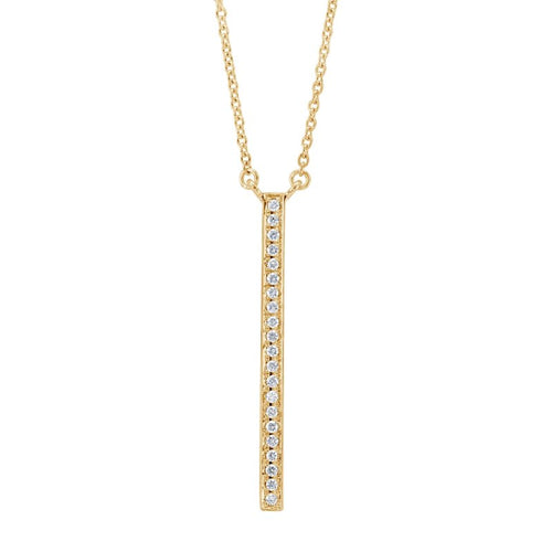 "Y" Diamond Necklace 14KY 0.15 ct