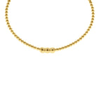 Pre-owned | Enamel - 14K Yellow Gold Bujukan Beads and Diamond Split Bangle with Black Enamel