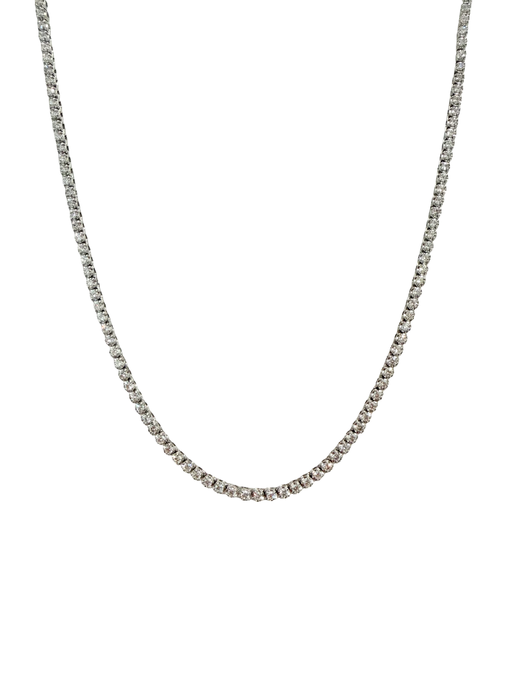 14KW Diamond Tennis Necklace 17''