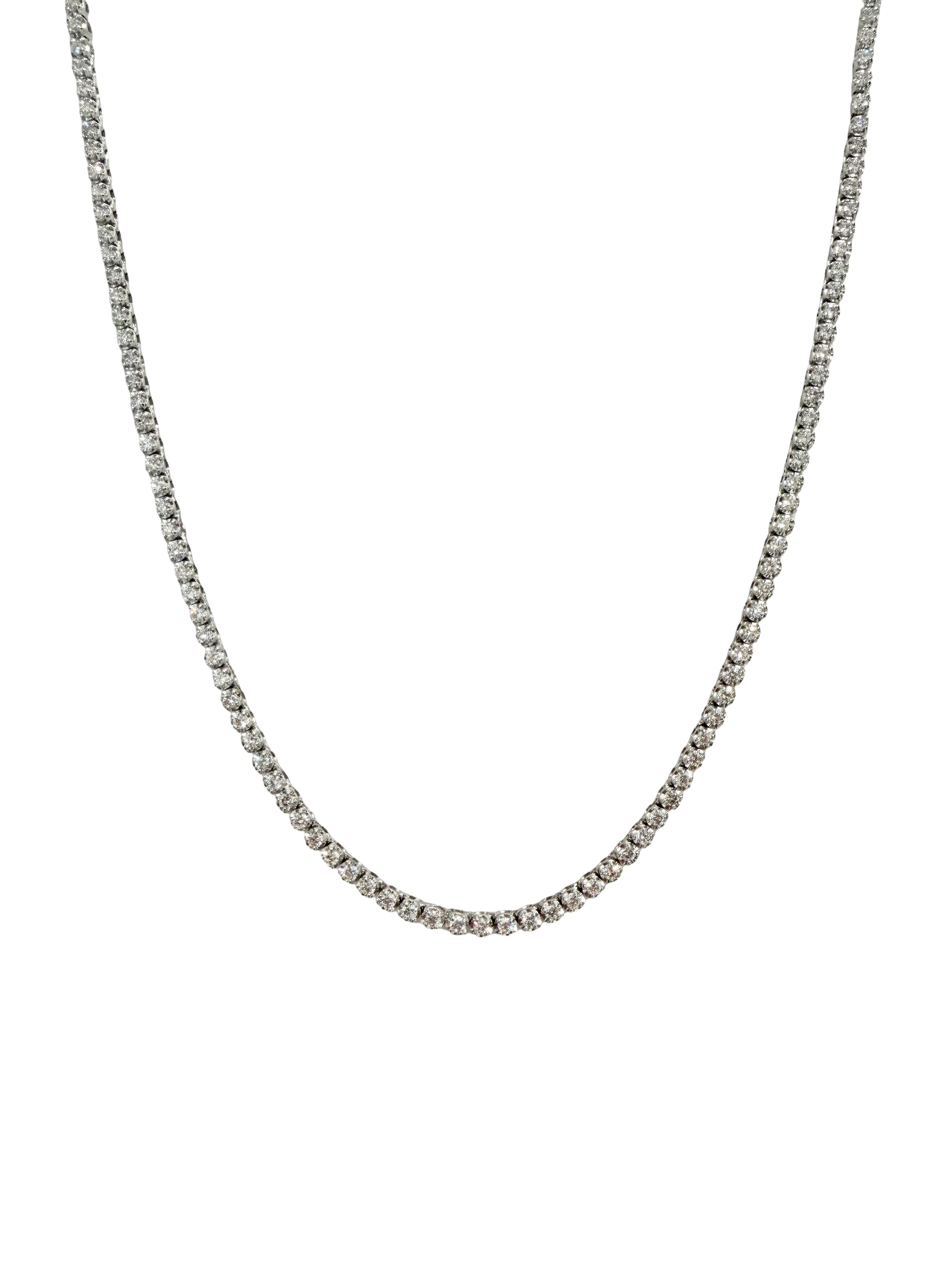 14KW Diamond Tennis Necklace 17''