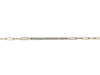 14KWY Paperclip Diamond Bracelet 7''