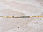 14KWY Paperclip Diamond Bracelet 7''