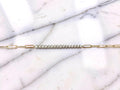 14KWY Paperclip Diamond Bracelet 7''