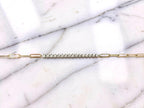 14KWY Paperclip Diamond Bracelet 7''