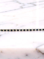 14K White Gold Sapphire and Diamond Bracelet 7''