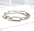 14KWY Italian Paperclip Diamond Bracelet