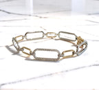 14KWY Italian Paperclip Diamond Bracelet