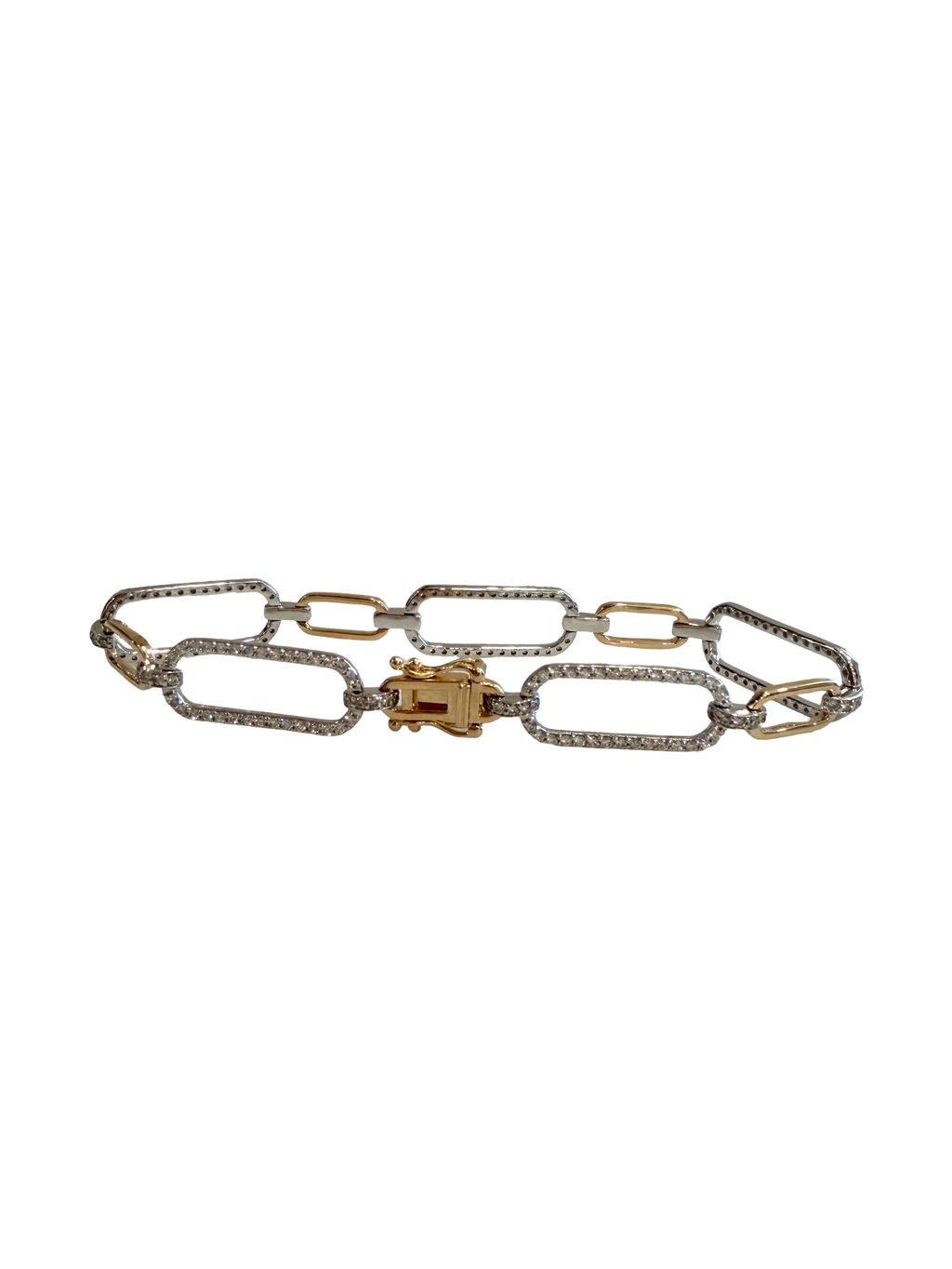 14KWY Italian Paperclip Diamond Bracelet