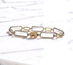 14KWY Italian Paperclip Diamond Bracelet