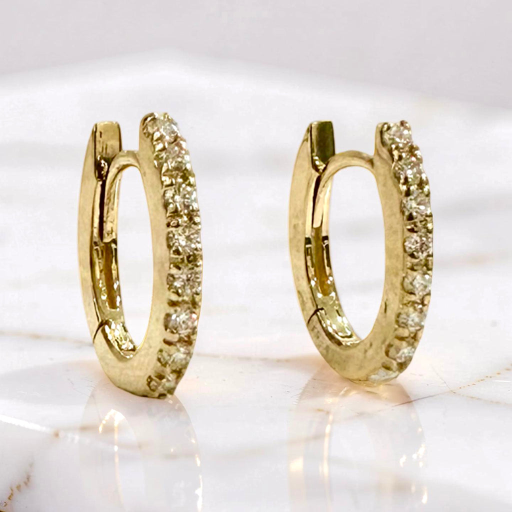 14K Yellow Gold Oval Hoops