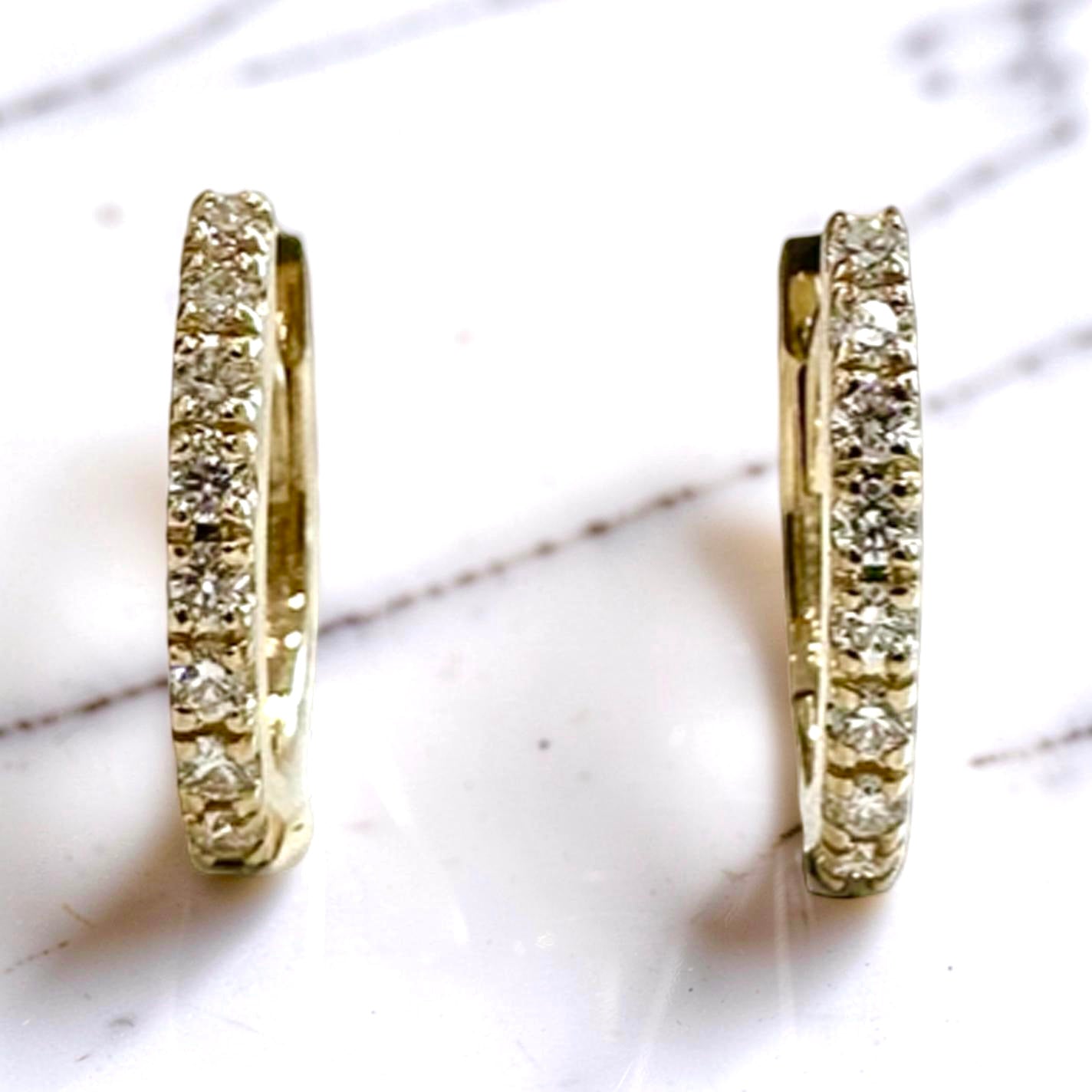 14K Yellow Gold Oval Hoops