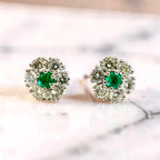 14K WHITE GOLD MUVO EMERALD EARRINGS