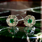 14K WHITE GOLD MUVO EMERALD EARRINGS