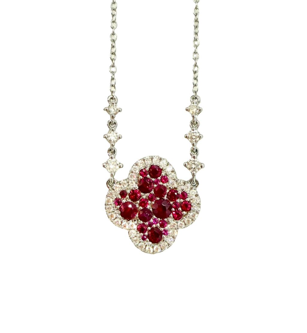 Ruby & Diamond Pendant Necklace