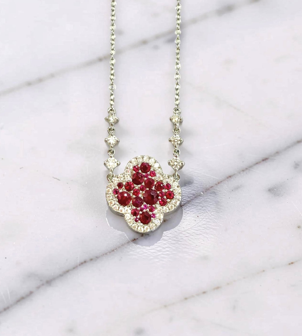 Ruby & Diamond Pendant Necklace