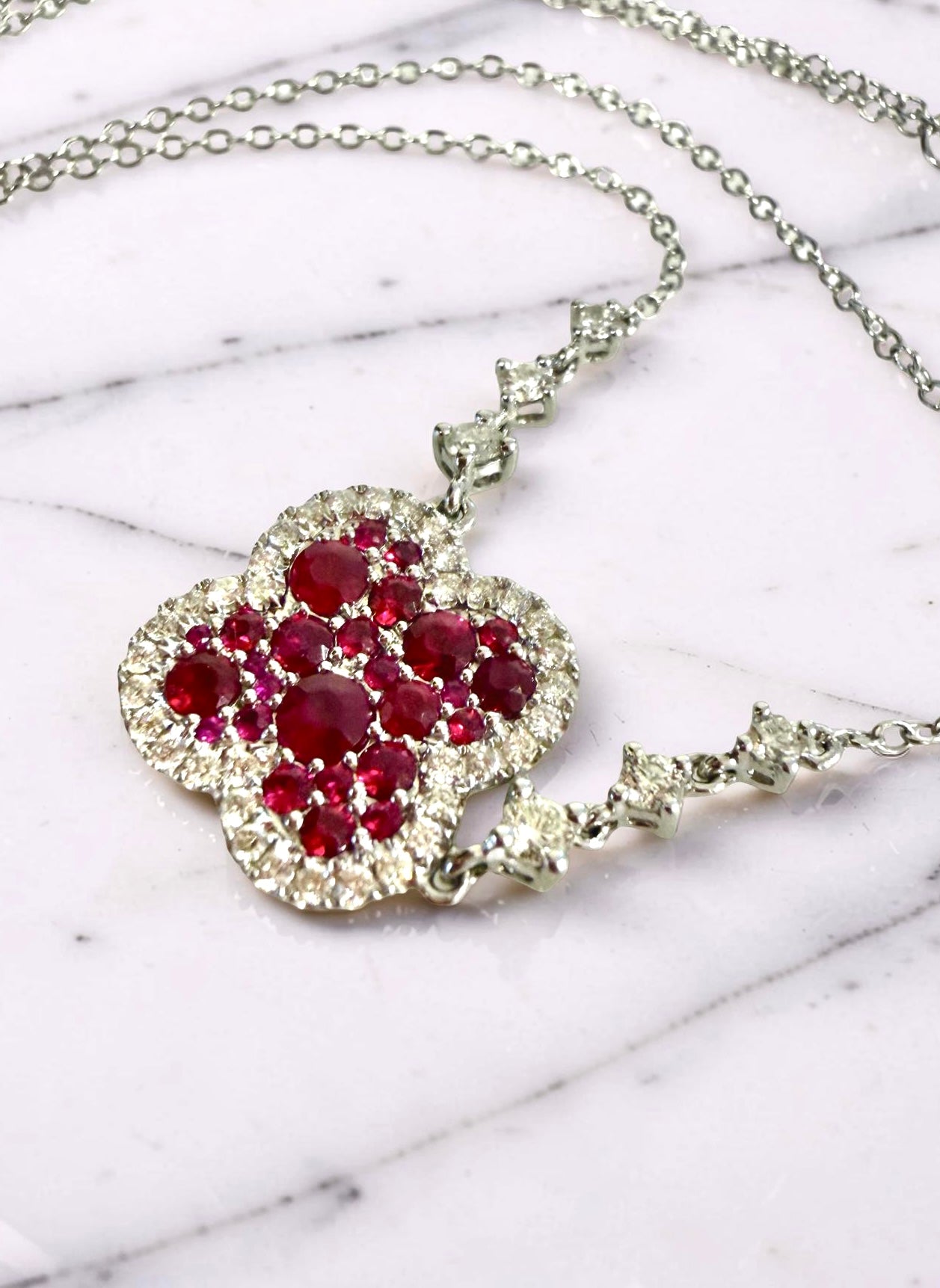Ruby & Diamond Pendant Necklace