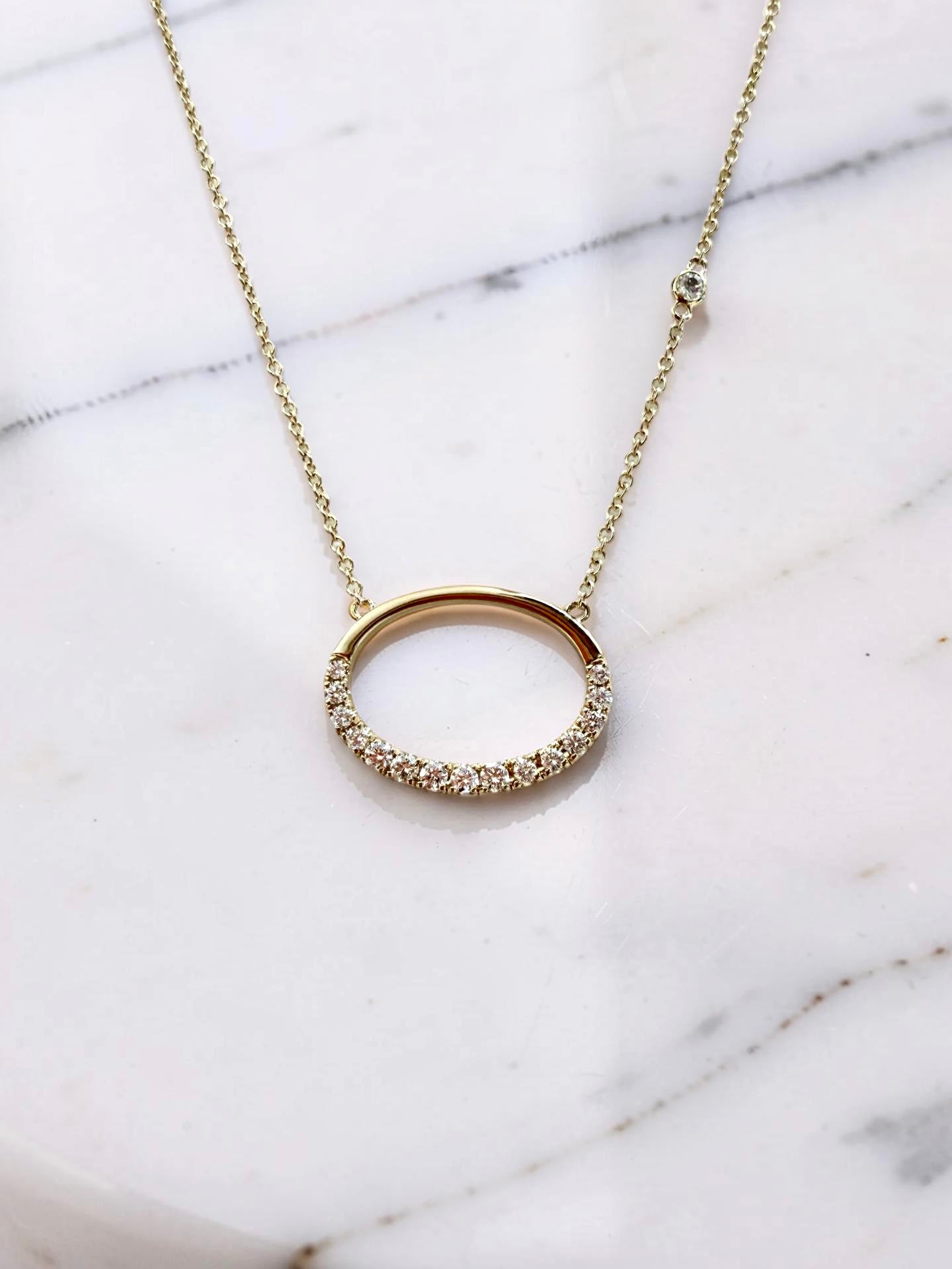 Fashion Oval Diamond Pendant