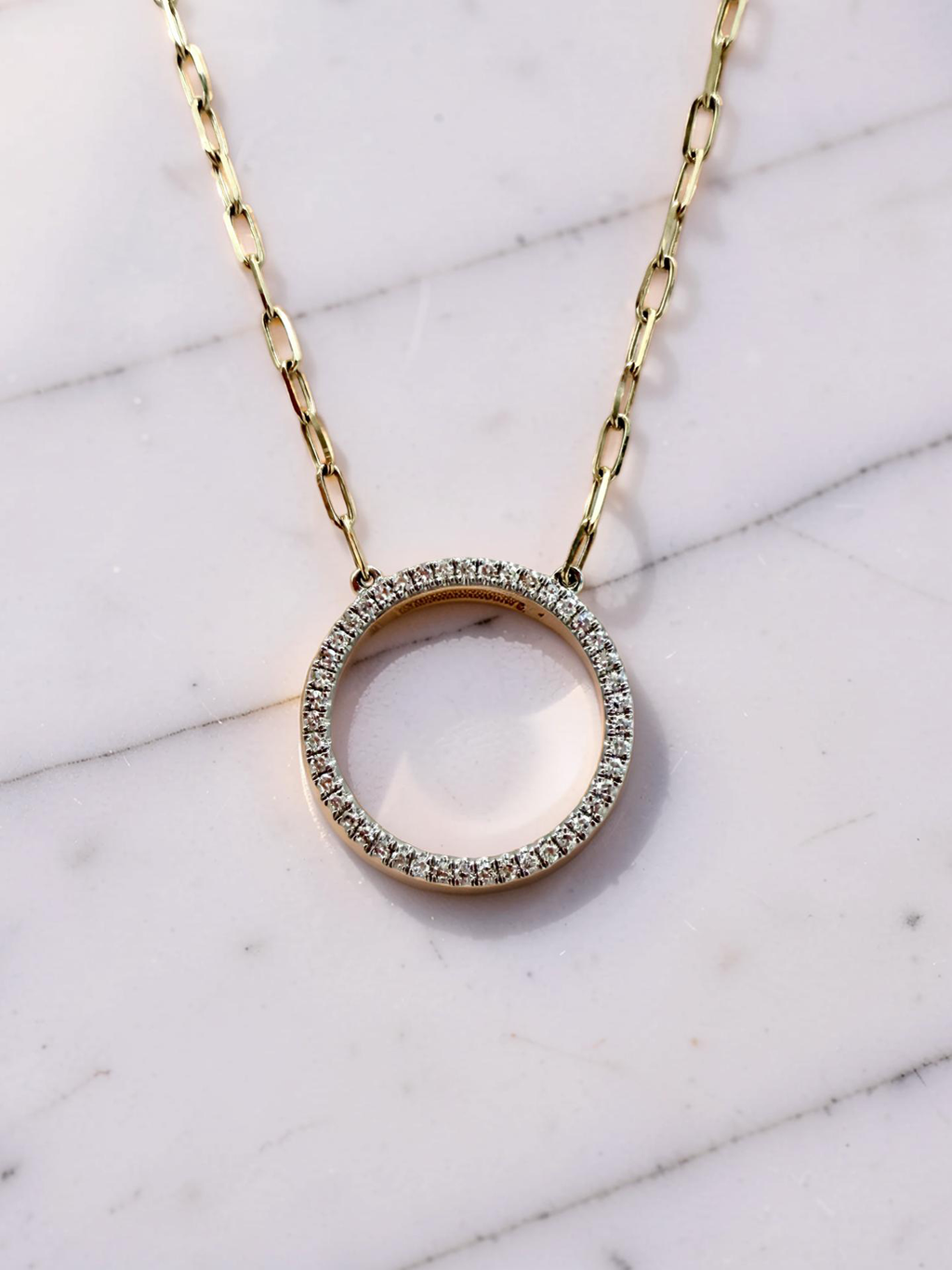 Eternity Pendant with Paperclip Chain