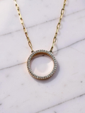 Eternity Pendant with Paperclip Chain