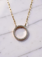 Eternity Pendant with Paperclip Chain