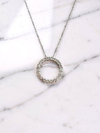 14KW Eternity Pendant with Paperclip Chain