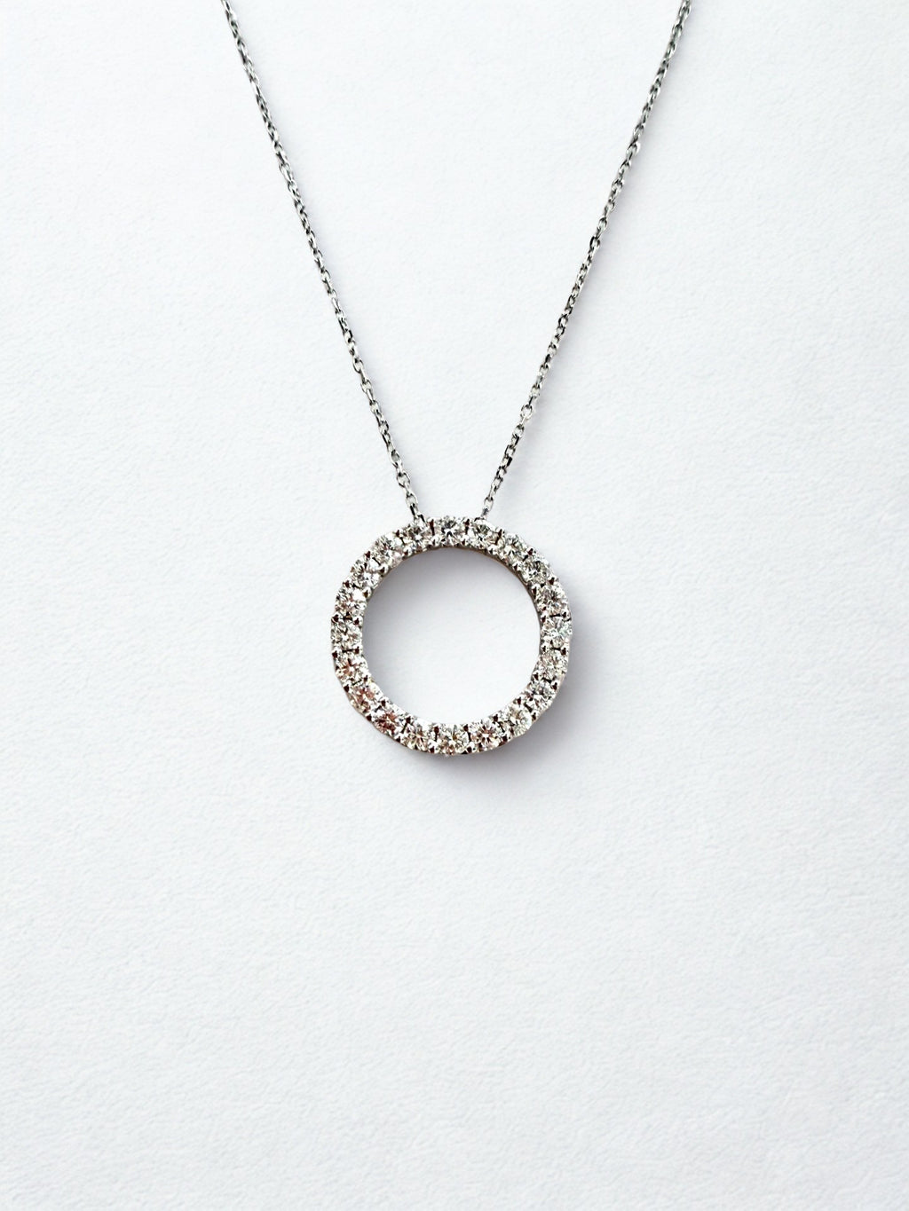 14KW Eternity Pendant with Paperclip Chain