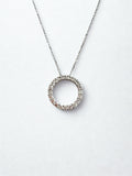 14KW Eternity Pendant with Paperclip Chain