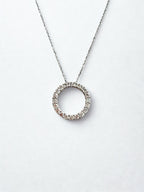 14KW Eternity Pendant with Paperclip Chain