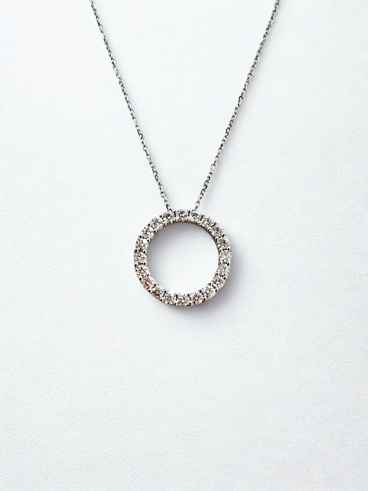 14KW Eternity Pendant with Paperclip Chain
