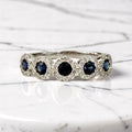 Sapphire & Diamond Stackable Band