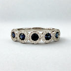 Sapphire & Diamond Stackable Band