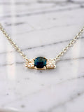 14K White Gold Sapphire & Diamond Necklace